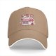 Black baseball cap with cute strawberry milk carton cat graphic