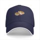 Black baseball cap with cute kawaii ramen bowls graphic