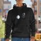 Black Hoodie with Retro CD and Cassette Tape Graphic