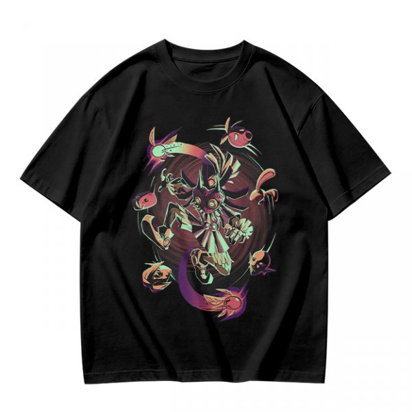 Olive Graphic Tee With Surreal Fantasy Creature Art Print