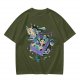 Olive t-shirt with whimsical bento box animal graphic print