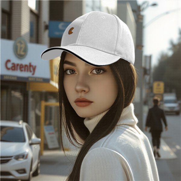 Black Baseball Cap With Retro Pac-Man Graphic Design