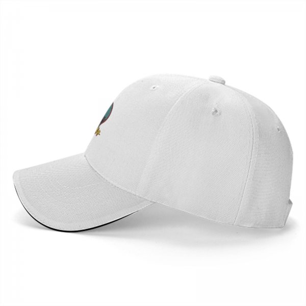 Black baseball cap with raccoon graphic and 'Eat Trash' text