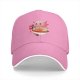 Black baseball cap with cute axolotl eating ramen graphic