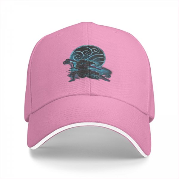 Black Baseball Cap With Water Tribe Themed Anime Graphic