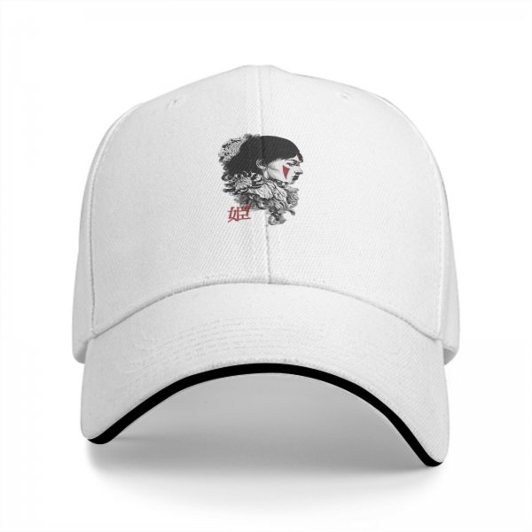 Black baseball cap with warrior woman profile graphic