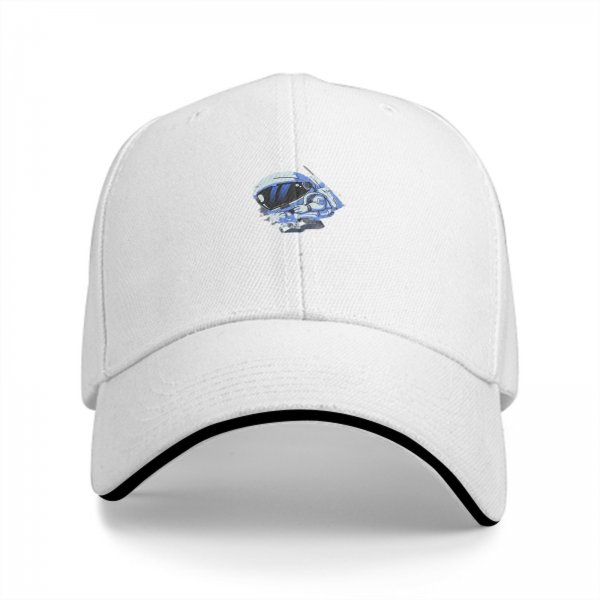 Black Baseball Cap With Cute Floating Astronaut Graphic