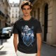 Olive T-Shirt With Cute Wizard Dragon On Starry Heart Print