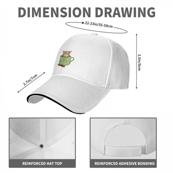 Black baseball cap with chihuahua in teacup graphic design