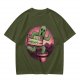 Olive T-shirt with Cartoon Cactus Free Hugs Desert Print