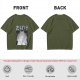 Olive green graphic tee with Totoro forest spirit print