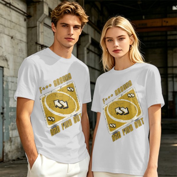 Olive Graphic Tee With 'F*** Around And Find Out' Uno Reverse Card Print