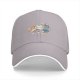 Black Baseball Cap With Cute Cats Eating Pizza Design