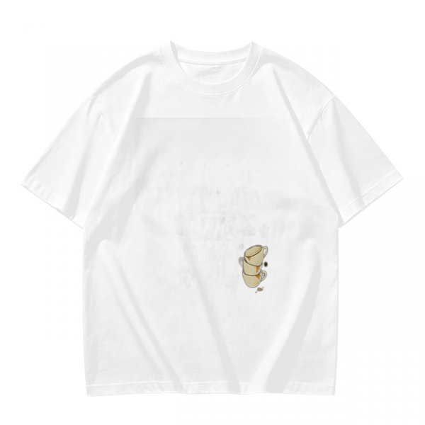 Olive Green Oversized T-Shirt With Stacked Teacup Graphic