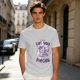 Olive t-shirt with a cute unicorn holding an axe and the text I will cut you into pieces