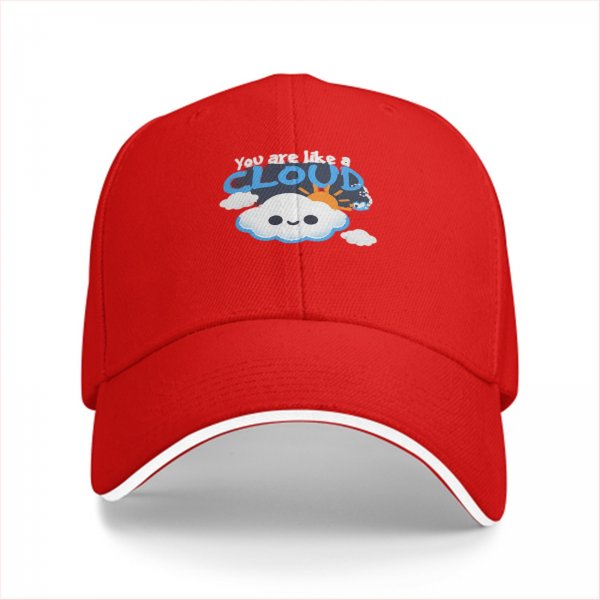 Black baseball cap with 'You are like a cloud' cute cloud graphic