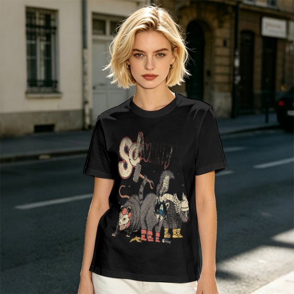 Olive Green T-Shirt With Superhero Animal Squad Graphic Print