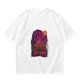 Olive T-Shirt with Purple Sunset Boat Scene Graphic