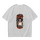 Olive graphic t-shirt with nervous raccoon and 'all of my systems nervous' text
