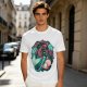 Olive T-Shirt With Mermaid And Seashell Graphic Print