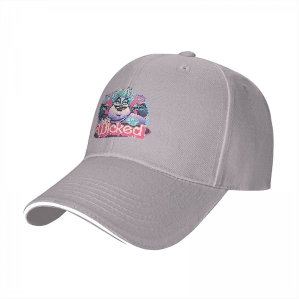 Black Baseball Cap With Ursula Wicked Villain Graphic