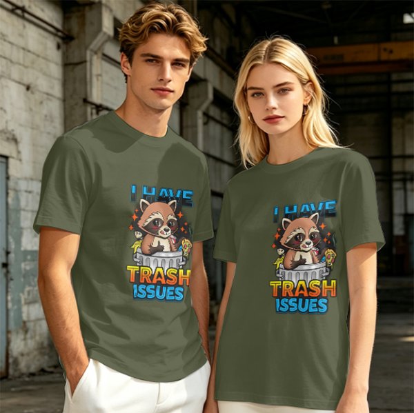 I Have Trash Issues Raccoon Graphic T-Shirt Design