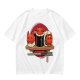 Olive t-shirt with cute cat sushi characters on a wooden platter