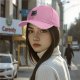 Black Baseball Cap With Grumpy Cat Face Graphic