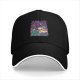 Black Baseball Cap With Anime Swordsman Graphic Print