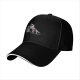 Black Baseball Cap with T-Rex Dinosaur and Christmas Tree Design