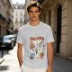 Olive green graphic t-shirt with slow foods animal fast food mashup print