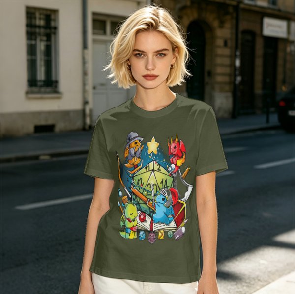 Dungeons and Dragons Cute Dragon Characters D20 T-Shirt Design