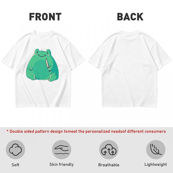 Olive Green T-Shirt With Cute Frog Holding Knife Graphic