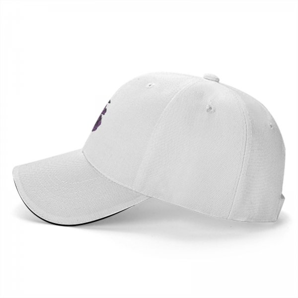 Black Baseball Cap With Purple Abstract Swirl Graphic Design