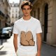 Olive Green T-Shirt With Capybara Rear View Graphic