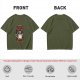 Olive graphic t-shirt with nervous raccoon and 'all of my systems nervous' text