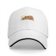 Black baseball cap with a sleeping capybara graphic