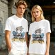 Olive T-Shirt with Raccoon Lifting Weights 'So I Can Eat Garbage' Print