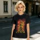 Olive T-Shirt With Fiery Skull Warrior Graphic Print