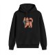 Black Hoodie With Cute Orange Tabby Cat Holding Blue Ball Artwork