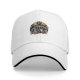 Black baseball cap with raccoons in trash graphic design