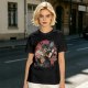 Olive T-Shirt with Classic Horror Monsters Going to Cinema Print