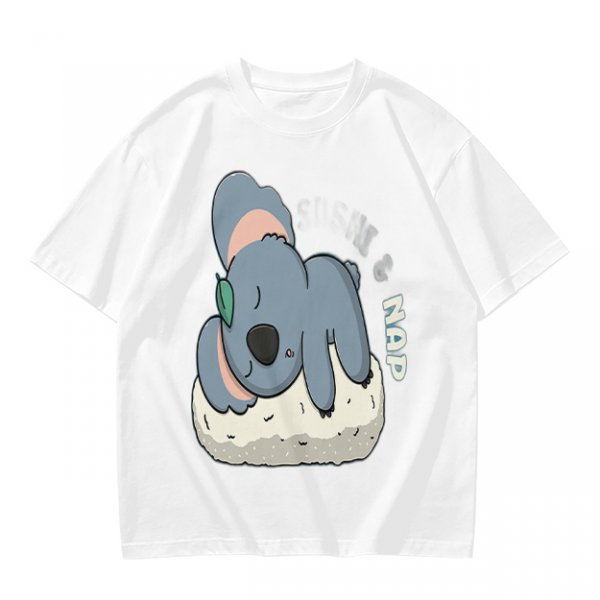 Olive T-Shirt with Sleeping Koala Nap Graphic