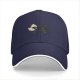 Black Baseball Cap With Cat Reaching For Globe Print