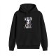 Black hoodie with sleepy panda holding coffee and 'I Am Awake' text
