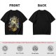 Olive Green T-Shirt With Mystical Cat Silhouette Graphic Print