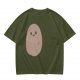 Olive Green T-Shirt With Cute Smiling Potato Graphic
