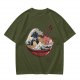 Olive T-Shirt Featuring The Great Wave Off Kanagawa Ramen Bowl Art