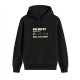 Black hoodie with 'Monday Would Not Recommend' star rating print