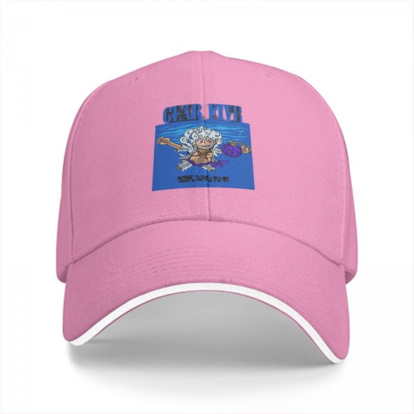 Black Baseball Cap with Gear Fifth Luffy Anime Print